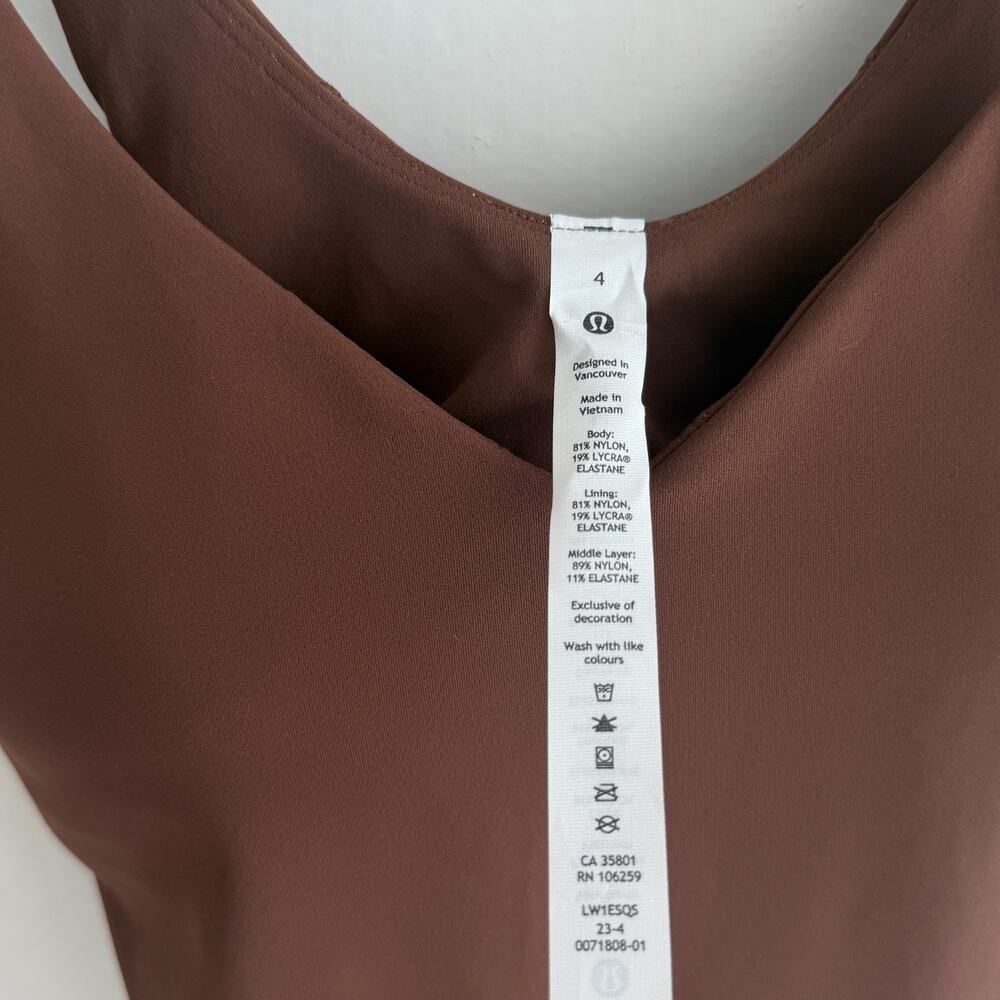 Lululemon Align Bodysuit Womens 4 Brown Java Thong Tank Top Nulu Minimalist NEW - Picture 5 of 6